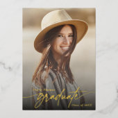 Modern Elegant Graduation Party Foto Folie Uitnodiging (Voorkant)