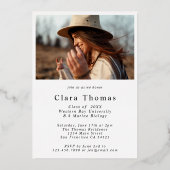 Modern Elegant Graduation Party Foto Folie Uitnodiging (Achterkant)