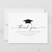 Modern Elegant Graduation Thank You Note Card Kaart (Voorkant)