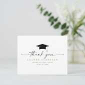 Modern Elegant Graduation Thank You Note Card Kaart (Staand voorkant)