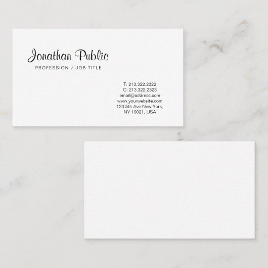 Modern elegant grafisch ontwerp minimalistisch visitekaartje (Voorkant / Achterkant)