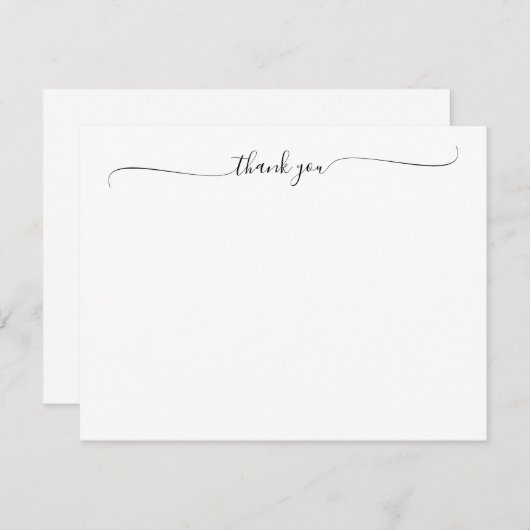 Modern elegant grafisch script bedankt kalligrafie notitiekaartje (Voorkant / Achterkant)