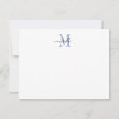 Modern elegant grafisch script robuust blauw monog notitiekaartje (Voorkant)