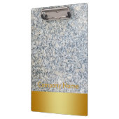 Modern Elegant Granite Gold Faux Folie Company Log Klembord (Links)