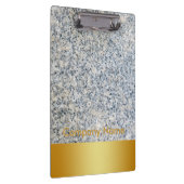 Modern Elegant Granite Gold Faux Folie Company Log Klembord (Rechts)