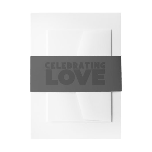 Modern Elegant Gray Bold Calligrafie Uitnodigingen Wikkel (Voorkant Voorbeeld)