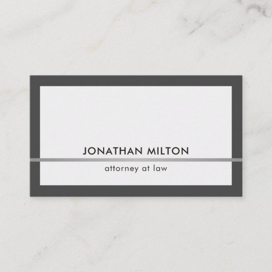 Modern Elegant Gray Faux Silver Consultant Visitekaartje (Voorkant)