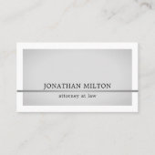 Modern Elegant Gray Faux Silver Line Attorney Visitekaartje (Voorkant)