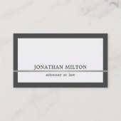Modern Elegant Gray Faux Silver Line Attorney Visitekaartje (Voorkant)