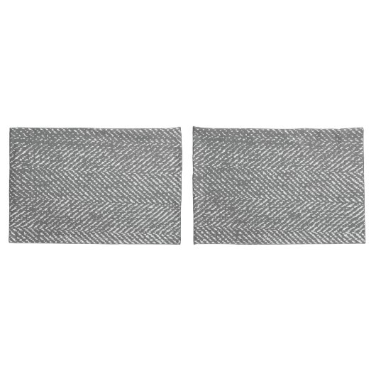 Modern Elegant Gray Herringbone Kussensloop (Achterkant-Set)
