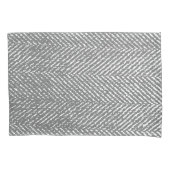 Modern Elegant Gray Herringbone Kussensloop (Voorkant-Links)