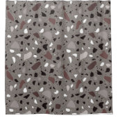 Modern Elegant gray Terrazzo Natural Patronen Douchegordijn (Voorkant)