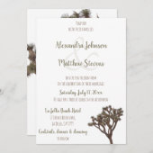 Modern Elegant Green Brown Joshua Tree Wedding Kaart (Voorkant / Achterkant)