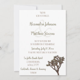 Modern Elegant Green Brown Joshua Tree Wedding Kaart
