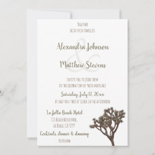 Modern Elegant Green Brown Joshua Tree Wedding Kaart