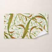 Modern Elegant Green Brown Swirls Pattern Bad Handdoek (Handdoek)