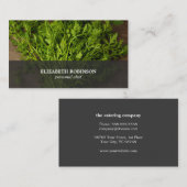 Modern Elegant Green Catering Personal Chef Visitekaartje (Voorkant / Achterkant)