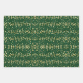 Modern Elegant Green Gold Kerstfeestdag Inpakpapier Vel (Voorkant 2)