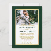 Modern Elegant Green Gold Wedding Invitation Kaart (Voorkant)