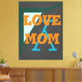 Modern elegant_green_gray_oranje_love mamma_design canvas afdruk (Insitu (Woonkamer))