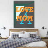 Modern elegant_green_gray_oranje_love mamma_design canvas afdruk (Insitu (Slaapkamer))