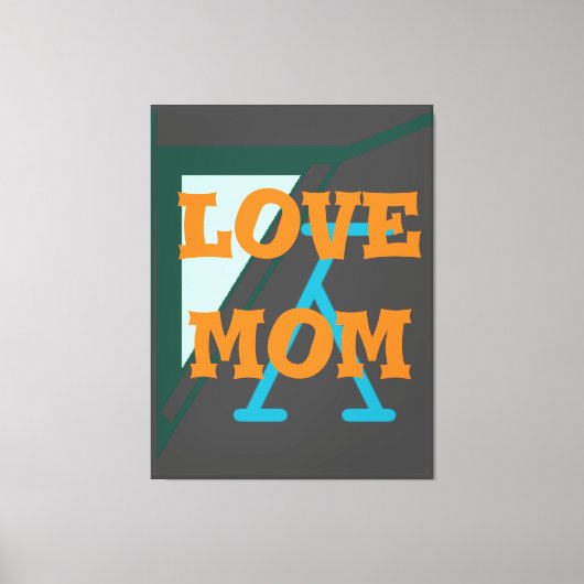 Modern elegant_green_gray_oranje_love mamma_design canvas afdruk (Voorkant)