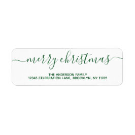 Modern elegant Green-kerstscript Etiket