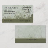 Modern Elegant Green Landscaping Lawn Care Mowing Visitekaartje (Voorkant / Achterkant)