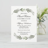 Modern Elegant Green Leaf Sweet 16 Invite Kaart (Staand voorkant)