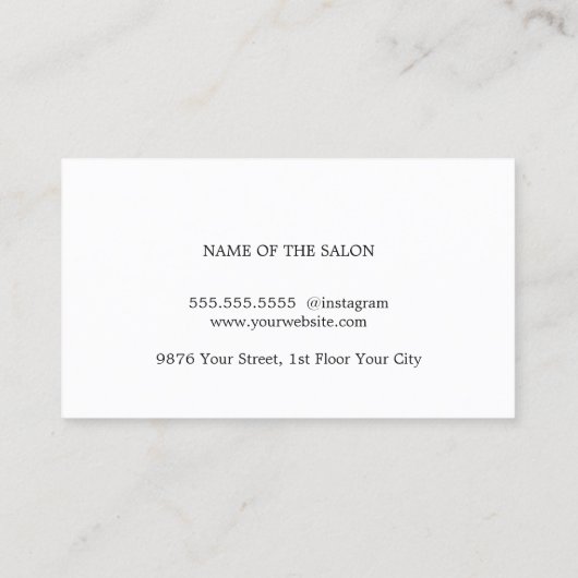 Modern Elegant Green Old Stripes Haarstylist Visitekaartje (Achterkant)