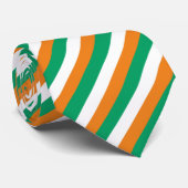 Modern Elegant Green Oranje Irish Flag Striped Stropdas (Opgerold)