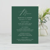 Modern Elegant Green Wedding Menu (Staand voorkant)
