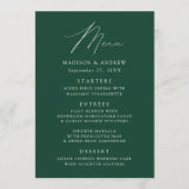 Modern Elegant Green Wedding Menu (Voorkant)