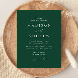 Modern Elegant Green Wedding Uitnodiging Briefkaart