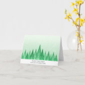 Modern Elegant Green Winter Trees Christmas Card Kaart (Gele Bloem)