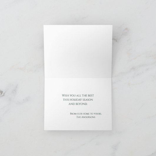 Modern Elegant Green Winter Trees Christmas Card Kaart (Binnen)