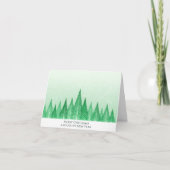 Modern Elegant Green Winter Trees Christmas Card Kaart (Voorkant)