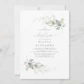 Modern Elegant Greenery Baptisme Kaart (Voorkant)