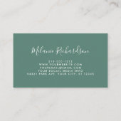 Modern Elegant Greenery Botanical Floral Green Visitekaartje (Achterkant)