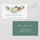 Modern Elegant Greenery Botanical Floral Green Visitekaartje (Voorkant / Achterkant)
