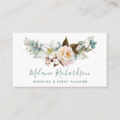 Modern Elegant Greenery Botanical Floral Green Visitekaartje (Voorkant)