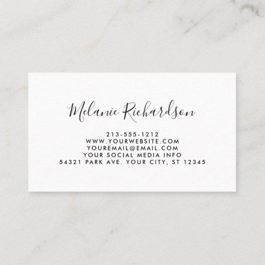 Modern Elegant Greenery Coral Floral Visitekaartje (Achterkant)