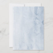 Modern Elegant Greenery Dusty Blue Baptisme Kaart (Achterkant)