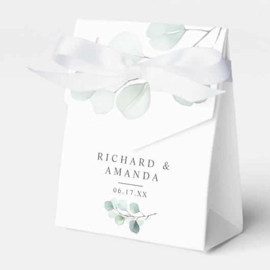 Modern Elegant Greenery Minimalist Wedding Bedankdoosjes (Voorkant Zijde)