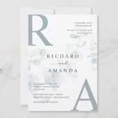 Modern Elegant Greenery Minimalist Wedding Kaart (Voorkant)