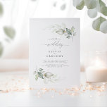 Modern Elegant Greenery Minimalist Wedding Kaart<br><div class="desc">Elegant scriptkalligrafie en droomgroene trouwuitnodiging</div>