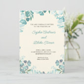 Modern Elegant Greenery omwoelde Yellow Wedding Kaart (Staand voorkant)