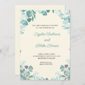 Modern Elegant Greenery omwoelde Yellow Wedding Kaart (Voorkant / Achterkant)