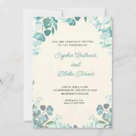 Modern Elegant Greenery omwoelde Yellow Wedding Kaart