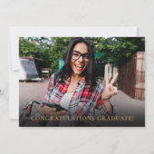 Modern Elegant Greenery Photo Afstuderen Kaart (Achterkant)